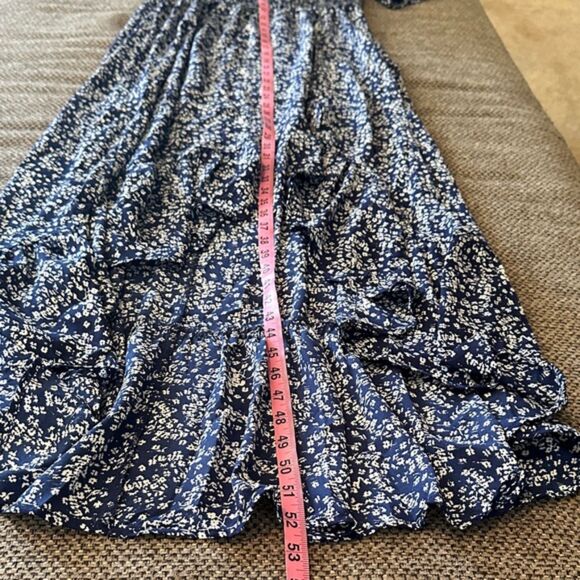 Lulus Maxi Floral Peasant Dress Smocked Short Bell Sleeve Size Large Cottage - Picture 10 of 10